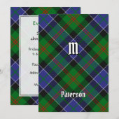 Invitation Clan Paterson Tartan (Devant / Derrière)