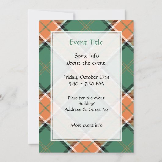 Invitation Clan Pollock Tartan (Dos)