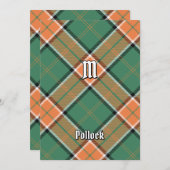 Invitation Clan Pollock Tartan (Devant / Derrière)