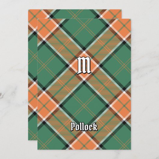 Invitation Clan Pollock Tartan (Devant / Derrière)