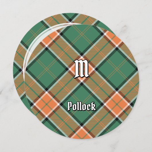 Invitation Clan Pollock Tartan (Devant / Derrière)