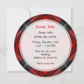 Invitation Clan Ramsay Red Tartan (Dos)
