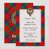 Invitation Clan Robertson Crest sur Tartan (Devant / Derrière)