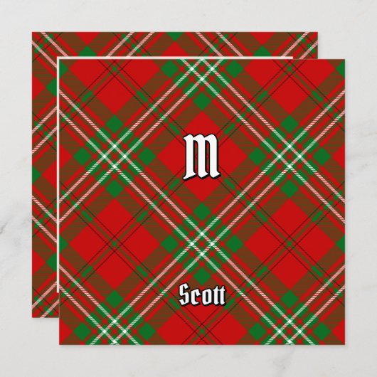 Invitation Clan Scott Red Tartan (Devant / Derrière)