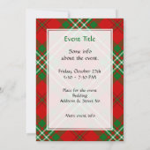Invitation Clan Scott Red Tartan (Dos)