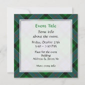 Invitation Clan Sinclair Chasse Tartan (Dos)