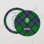 Invitation Clan Sinclair Chasse Tartan (Devant / Derrière)