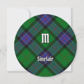 Invitation Clan Sinclair Chasse Tartan (Devant)