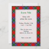 Invitation Clan Sinclair Tartan (Dos)