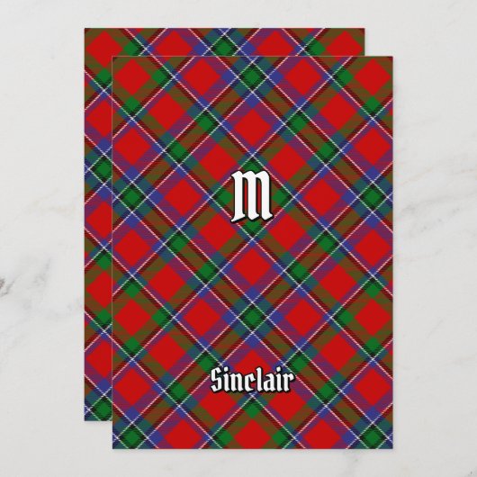 Invitation Clan Sinclair Tartan (Devant / Derrière)