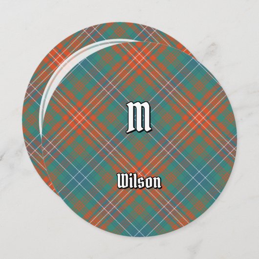 Invitation Clan Wilson Ancienne Tartan (Devant / Derrière)
