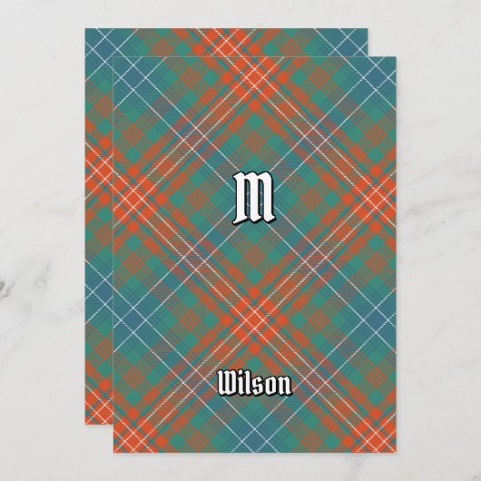 Invitation Clan Wilson Ancienne Tartan (Devant / Derrière)