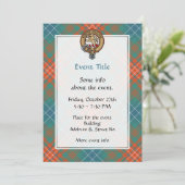 Invitation Clan Wilson Crest au-dessus de Tartan antique (Debout devant)