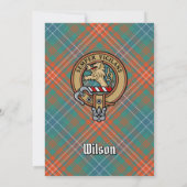 Invitation Clan Wilson Crest au-dessus de Tartan antique (Dos)