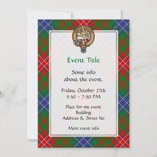 Invitation Clan Wilson Crest sur Tartan moderne (Devant)