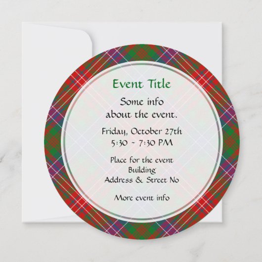 Invitation Clan Wilson Modern Tartan (Dos)