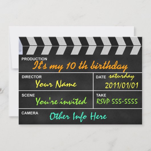 Invitation clapet de cinéma (Devant)