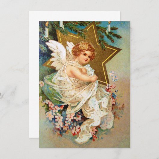 Invitation Clapsaddle : Ange de Noël (Devant / Derrière)
