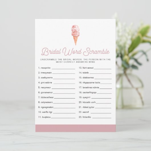 Invitation CLARA Retro Crème de glace Fête des mariées Mot Sc (Debout devant)