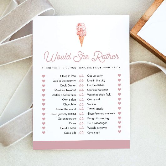 Invitation CLARA Retro Glace Would She Rather Jeu de Mariage
