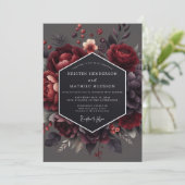 Invitation Claret Chiaroscuro Fleur de Mariage (Debout devant)