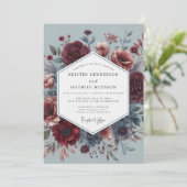 Invitation Claret Dutch Master Flora Wedding (Debout devant)