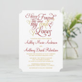 Invitation Claret Gold Soul aime Mariage de coeur (Debout devant)