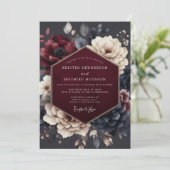 Invitation Claret Midnight Flora Wedding (Debout devant)