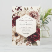 Invitation Claret Moody Bloom Wedding (Debout devant)