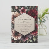 Invitation Claret Opulent Flora Wedding (Debout devant)