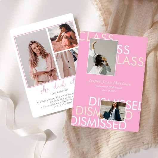 Invitation Class Dismissed 2026 Photo Minimal Graduation