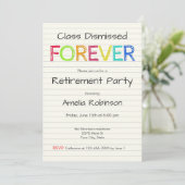 Invitation Class Dismissed Forever Teacher Retirement Party (Debout devant)