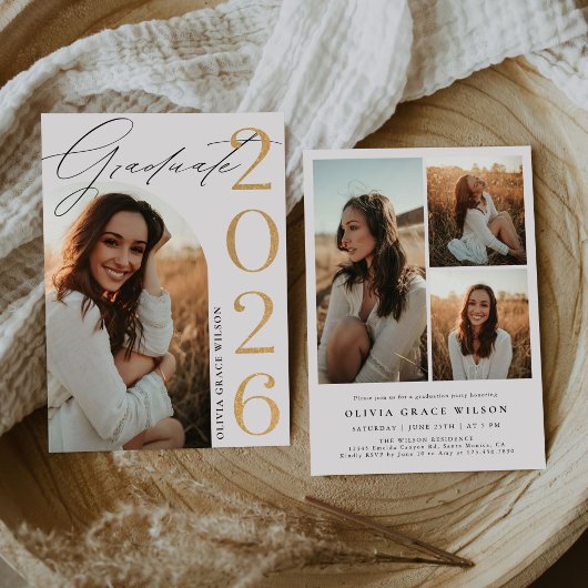 Invitation Class of 2026 Arch Photo Graduation Party