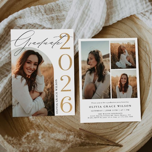 Invitation Class of 2026 Arch Photo Graduation Party
