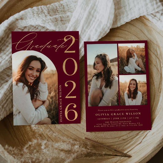 Invitation Class of 2026 Arch Photo Graduation Party