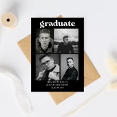 Invitation CLass of  2026 Grad Party  Graduation black white