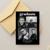 Invitation CLass of  2026 Grad Party  Graduation black white