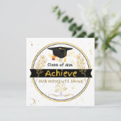 Invitation Class of 2026 Graduation Gold Floral Sticker (Debout devant)