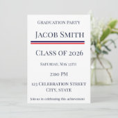 Invitation Class of 2026 Patriotic Graduation Invite (Debout devant)
