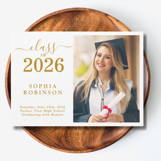 Invitation Class of 2026 Photo Modern Graduation Announcement