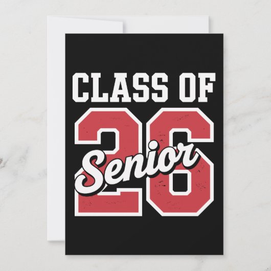 Invitation Class Of 2026 Senior Red Graduation 26 Graduate (Devant)