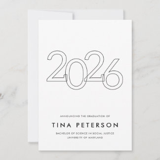 Invitation Class of 2026 Simple Graduation Announcement