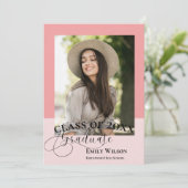 Invitation Class of 20XX Modern Photo Graduation Announcement (Debout devant)