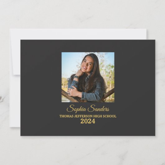 Invitation Class of Party Graduation Elegant 2 photos (Dos)