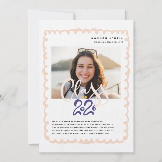 Invitation Class Of Personalized Graduation Announcement (Devant)