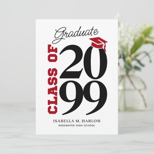 Invitation Class of Red Black Graduation (Debout devant)