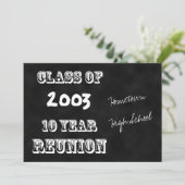 Invitation Classe 10e année Réunion Noir Chalkboard (Debout devant)