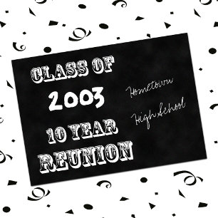Invitation Classe 10e année Réunion Noir Chalkboard