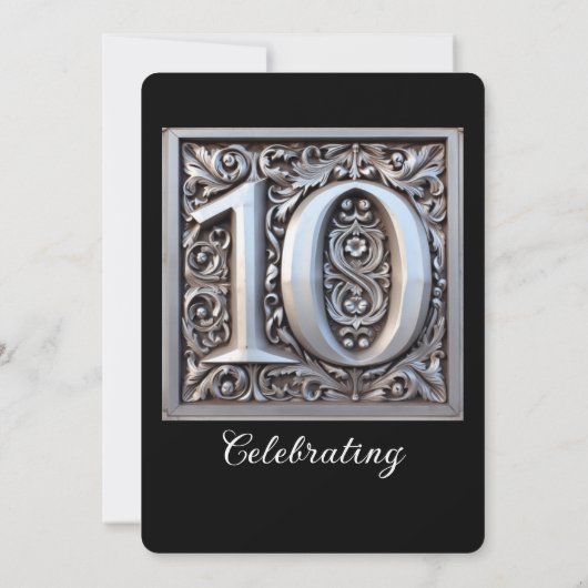 Invitation CLASSE 10e ANNIVERSAIRE MARIAGE DE LA 10e ANNÉE (Dos)