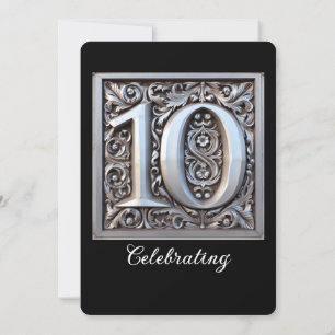 Invitation CLASSE 10e ANNIVERSAIRE MARIAGE DE LA 10e ANNÉE